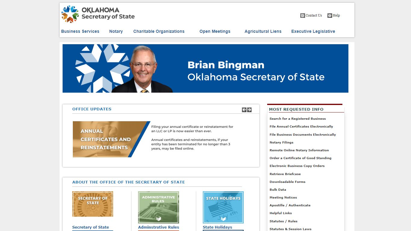 Oklahoma Secretary of State - Home